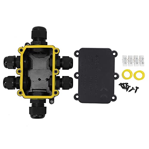IP68 Watertight Junction Box 5m Underwater | 450VAC 24A T100 Plastic Electrical Box | UL94V - 2 Certified for Outdoor Lights/Garden/Factory | 5-9mm & 9-12mm Cable Range (Six-way) von ZYLARUM