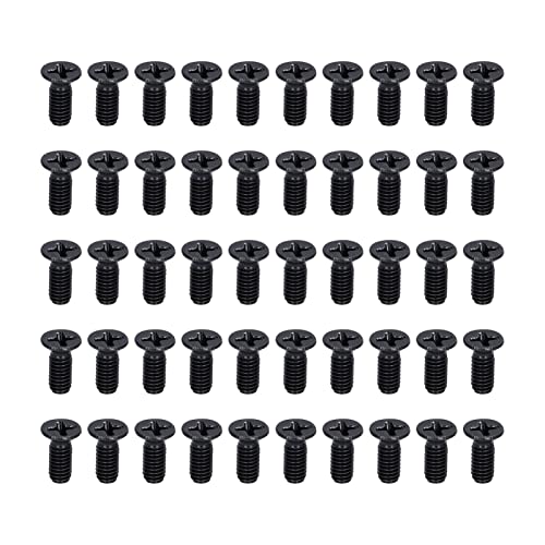M4 Counterunk Schrauben 50pcs - 70 Stahl | Schwarzes Zink -Flachkopfkreuz für Möbelbaugruppen/Elektronikreparatur/DIY -Projekte | DIN 965 Standard, PZ2 -Fahrer kompatibel (M4*10) von ZYLARUM