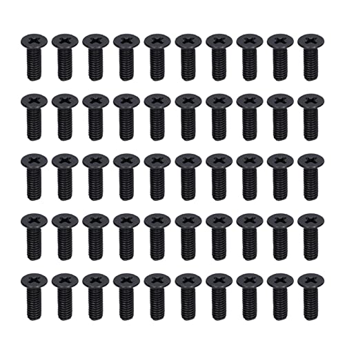 M4 Counterunk Schrauben 50pcs - 70 Stahl | Schwarzes Zink -Flachkopfkreuz für Möbelbaugruppen/Elektronikreparatur/DIY -Projekte | DIN 965 Standard, PZ2 -Fahrer kompatibel (M4*12) von ZYLARUM