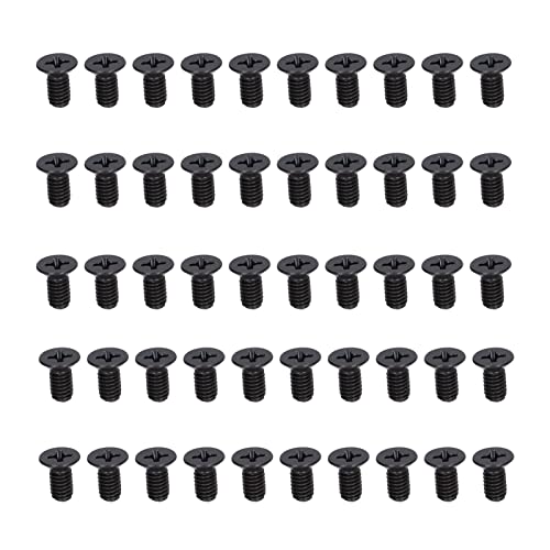 M4 Counterunk Schrauben 50pcs - 70 Stahl | Schwarzes Zink -Flachkopfkreuz für Möbelbaugruppen/Elektronikreparatur/DIY -Projekte | DIN 965 Standard, PZ2 -Fahrer kompatibel (M4*8) von ZYLARUM