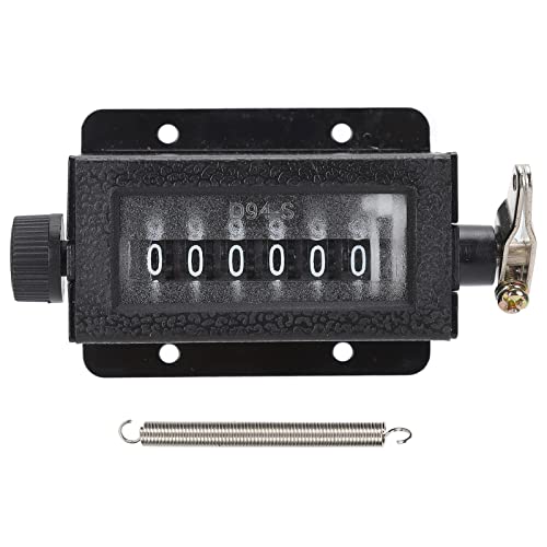 Mechanical Counter 6 Digit - Hand Pull Stroke Tally Counter for Punch Press/Textile/Printing | D94 - S Model with Spring | 500 Times/Min Counting Speed von ZYLARUM
