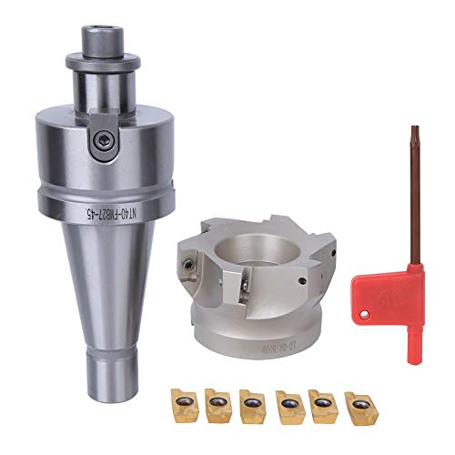 NT40 FMB27 COLLET CHUCKHOTER mit BAP400R - 80-27 - 6 Flötenschneider & APMT1604 Inserts | 6 - Flötenfräsenschneider reduziert den Einsatzverlust | Genauer Werkzeug für (NT40-FMB27+80 cutter von ZYLARUM