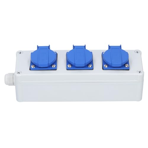 Outdoor Weather - Safe Electrical Outlet Box with Switch | ABS Flame Retardant & Particle - Protected Socket Enclosure | Rain - Safe Enclosure for Garden/Patio/Workshop Use (Three-position socket von ZYLARUM