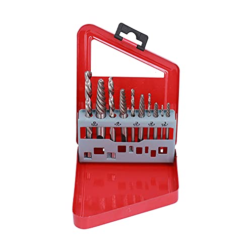 Screw Extractor Drill Bit Set | Left Hand Cobalt Alloy Bolt Removers | British System Stud/Screw/Damaged Fastener Removal Kit | 5 Sizes with Metal Case (Red iron box) von ZYLARUM