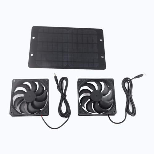 Solar Panel Fan Kit with Dual Airflow Extractor | 10W 800MA Outdoor Ventilation System for Greenhouses/Pet Houses/RVs | Monocrystalline Silicon Solar Panel with 2 Vent Fans Solar Panel Fan Kit with Dual Airflow Extractor | 10W 800MA Outdoor Ventilation System for Greenhouses/Pet Houses/RVs | Monocrystalline Silicon Solar Panel with 2 Vent Fans von ZYLARUM
