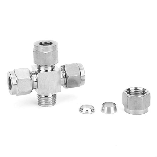 Stainless Steel 4 - Way Tube Connector | Oxidation & Tarnish Tolerant Pipe Fitting Adapter | for Water/Oil/Gas Lines | 1.7cm OD, 1.1cm ID von ZYLARUM