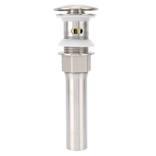 Stainless Steel Sink Drain with Overflow | 304 Stainless Steel & Brass Construction | Clog - Prevention Hair Screen for Kitchen & Bathroom | 1.75in Drain Hole Compatible von ZYLARUM