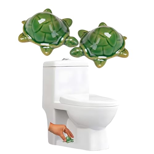 Synthetic Turtle Toilet Floor Bolt Cover 2 Pack | Ocean Theme Bathroom Decor | Particle & Debris Protection for Toilet Screws | Easy to Install & Maintain | Beach/Youth/Home von ZYLARUM