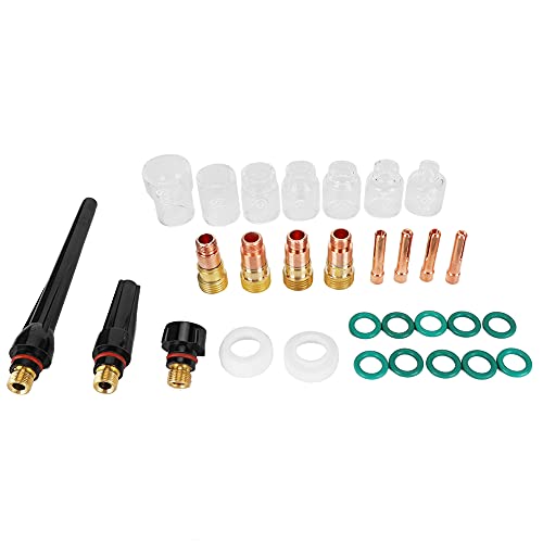 TIG Welding Torch Parts 30pcs Kit | WP - 9/20 / 25 Gas Lens Collet Body & Glass Cups 4# - 12# | Replacement for Enhanced Welding Quality & Efficiency TIG Welding Torch Parts 30pcs Kit | WP - 9/20 / 25 Gas Lens Collet Body & Glass Cups 4# - 12# | Replacement for Enhanced Welding Quality & Efficiency von ZYLARUM