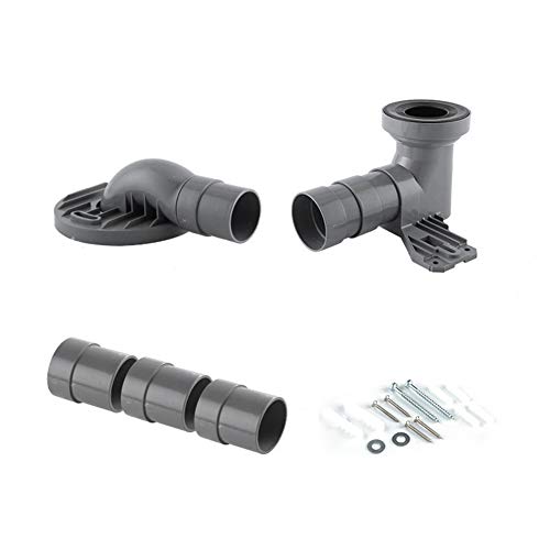 Toilettenanschluss | 3 - Abschnitt Einstellbarer Toilettenabflussrohradapter | Stabile PP & Gummidichtung | Kompatibel für Split/One - Stück/Intelligente Toiletten | 110 -mm von ZYLARUM
