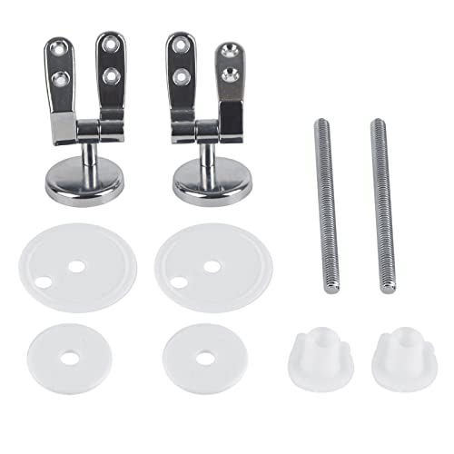 Toilettensitzscharnierersatzkit | Zinklegierung Oxidation - Proof Scharnierset mit Edelstahlschrauben | Kompatibel für hölzernen/mdf/zusammengesetzte Toilettensitze | von ZYLARUM