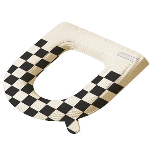 Verschüttung - Proof Toilettensitz Abdeckpad | Schachbrett Druckwaschmaschine für Wärme & Komfort | Universelle Passform für alle Jahreszeiten | Dicke Eva -Dämpfung, 18x26cm von ZYLARUM
