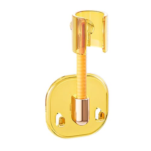 Verstellbarer Duschkopfhalter | Wandmontierte Halterung für Handschuhkopf | Keine Bohranlageninstallation mit 2 Hooks | Rostsicheres Badezimmerzubehör (Yellow) von ZYLARUM
