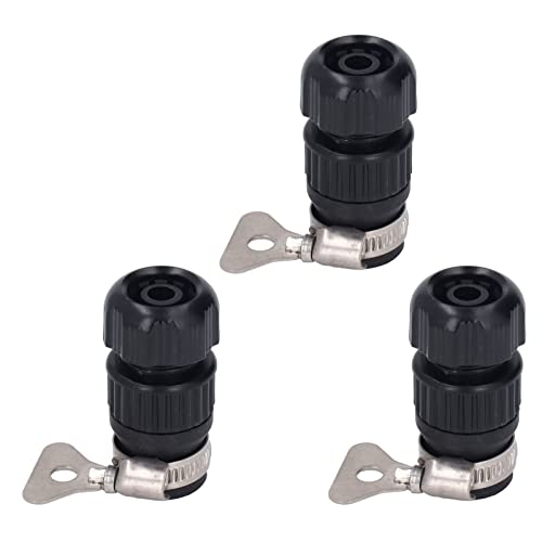 Wasserhahnanschlussadapter 3 Pack | Edelstahl- und PP -Leckschutz Schnellanschluss | Gartenschlauch -Adapter für Waschen/Wartung/Küchenrohr im Freien im Freien (with Clamp 16‑18 Outer Diameter) von ZYLARUM
