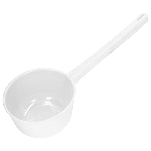Water Scoop | 1.5L Large Capacity Thickened Plastic with 15.7 Inch Long Handle | Garden Watering Can/Kitchen Food Washing/Bathroom Shower Tool | Sturdy & Lightweight (White) von ZYLARUM