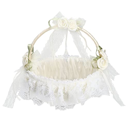 Wedding Flower Basket with Lace Trim | Sufficient Capacity for Petals | Elegant Flower Attendant Basket for Wedding Photography / Ceremony | White Romantic Design Wedding Flower Basket with Lace Trim | Sufficient Capacity for Petals | Elegant Flower Attendant Basket for Wedding Photography / Ceremony | White Romantic Design von ZYLARUM