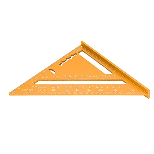 Woodworking Angled Measuring Tool | Aluminum Alloy with Etched Scale | 45/90 Degree Carpenter Square for Woodworking/DIY/Construction | 7.3 & 10.2 Inch (Gold) von ZYLARUM