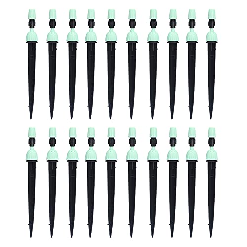 ZYLARUM 20 Packverstellbare Tropfbewässerungssprinkler | 0-40 l/h Wasserfluss & 0,9 m Sprühdurchmesser | Multifunktionaler Spray -Tropfer für Garten/Gewächshaus/Farm | 4/7 -mm (Cyan) von ZYLARUM