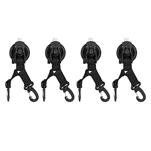 ZYLARUM 4pcs Heavy Duty Saugnapfbecher | 20 kg Lastlager für Camping/Reisen/Außenbereich | ABS + Silikon Nicht -Schlupfhaken für Fliesen/Glas/Holz | Tragbare Binsenanker (Round buckle) von ZYLARUM