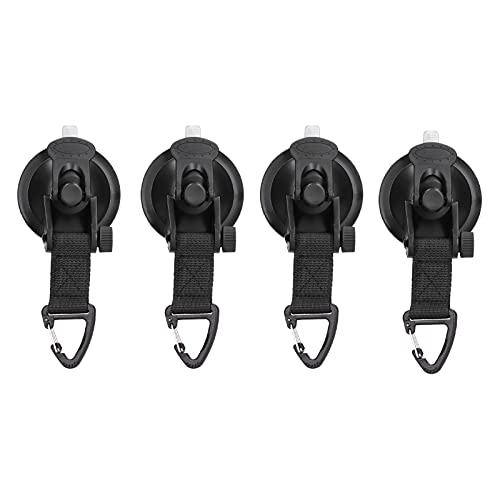 ZYLARUM 4pcs Heavy Duty Saugnapfbecher | 20 kg Lastlager für Camping/Reisen/Außenbereich | ABS + Silikon Nicht -Schlupfhaken für Fliesen/Glas/Holz | Tragbare Binsenanker (Triangle buckle) von ZYLARUM
