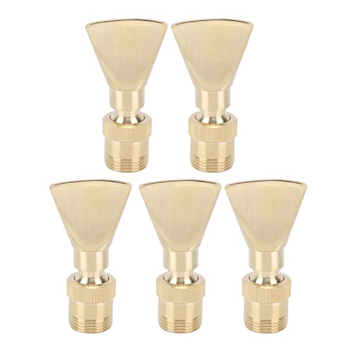 ZYLARUM 5Pcs Brass Fountain Nozzles | Fan Shaped Water Sprinkler Head for Garden/Yard/Mall | Sturdy & Easy Install Nozzle Set | 20mm Inner Aperture, 50-100kpa Pressure von ZYLARUM