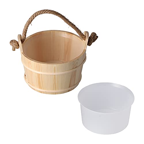 ZYLARUM 6L Sauna Bucket SPA Steam Room Accessory | High Capacity Wooden Container for Shower/Swimming Pool/Home Spa | Leak - Proof Design with Hand Strap von ZYLARUM