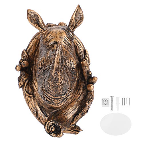 ZYLARUM Animal Wall Hooks | Vintage Synthetic Coat Hanger for Jackets/Keys/Towels | Space Saving Home Decor with Strong Bearing Force | Antique Gold/Copper/Retro Colors (Rhino (anti-imitation gold)) von ZYLARUM