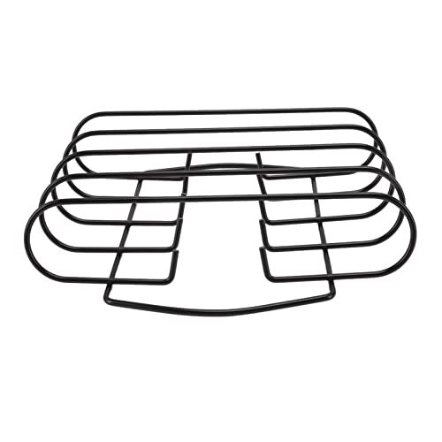 ZYLARUM BBQ Rib Rack | Non Stick Grilling Stand for Steak/Lamb Chops/Outdoor Cooking | Sturdy Iron Construction | 4 Rib Capacity von ZYLARUM