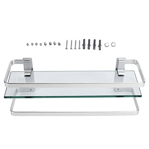 ZYLARUM Bathroom Wall Shelf Organizer | 2 - Tier Tempered Glass Storage Shelf for Bathroom/Kitchen/Bedroom | Space - Saving Design with Complete Installation Accessories von ZYLARUM