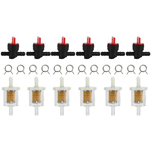 ZYLARUM Carburetor Cutoff Shut Off Valve Clamp Kit | Replacement for Lawn Mower/Brush Cutter | 6 Components + 6 Valves + 12 Clamps | Tough Plastic & Iron Construction von ZYLARUM