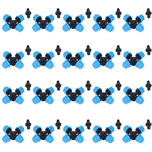 ZYLARUM Kreuzsprühdüse 20pcs | 4 - WEY VERSTEHMETE MEZNE Düse für Rasen/Garten/Gewächshaus | 1,5-2 m Sprühdurchmesser, 10-50 l/h Wassersparende Bewässerung von ZYLARUM