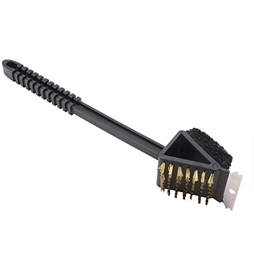 ZYLARUM Long Handle BBQ Grill Brush | 3 - in - 1 Grill Maintenance Tool for Gas/Charcoal/Smoker Ovens | Sturdy Scraper & Stainless Steel Care | 14 Inch Heatproof Handle von ZYLARUM