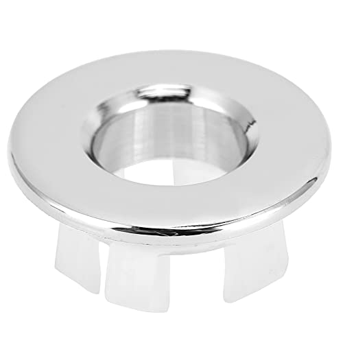 ZYLARUM Messingspüle Überlaufabdeckung | Schutzbades Waschbecken Loch Plug | Dekorative Abdeckung für Küchen/Waschbecken | Robuste und einfache Installation (Silver) von ZYLARUM
