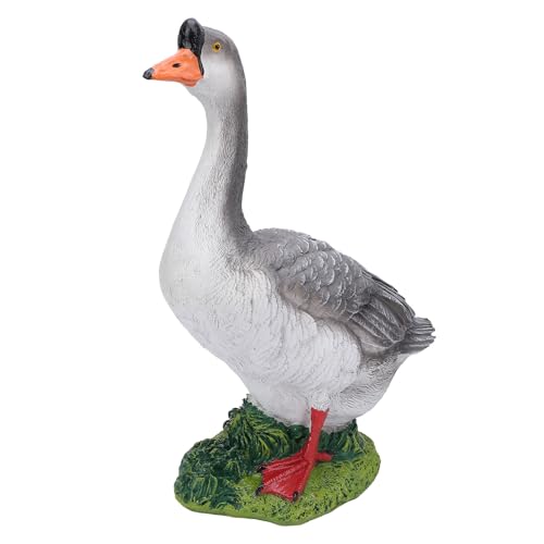 ZYLARUM Realistic Synthetic Goose Garden Statue | Lifelike Cute Sculpture for Flowerbeds/Fountains/Balconies | Outdoor & Indoor Decor | Unique Present Idea (Right Side Stance) von ZYLARUM