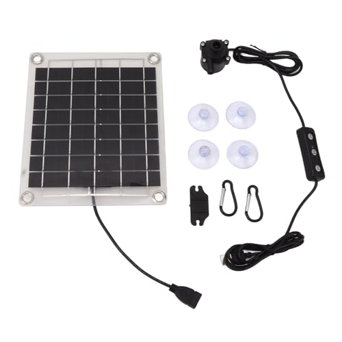 ZYLARUM Solarwasserpumpe Kit 20W | Tauchbrunnenpumpe für Teich/Vogelbad/Bewässerung | Einstellbarer Wasserstrom mit Schalter | 800 l/h Durchflussrate & 5m Lift von ZYLARUM