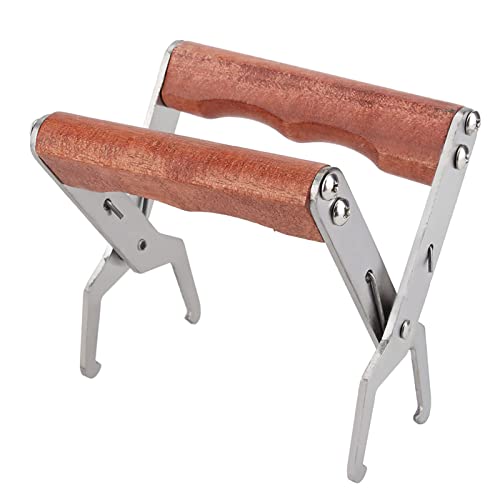 ZYLARUM Stainless Steel Bee Frame Clip Clamp | Beekeeping Tool with Ergonomic Wooden Handle | Beekeeper Equipment for Bee Frame Lifting/Honey Harvesting | Sturdy & Secure Design von ZYLARUM