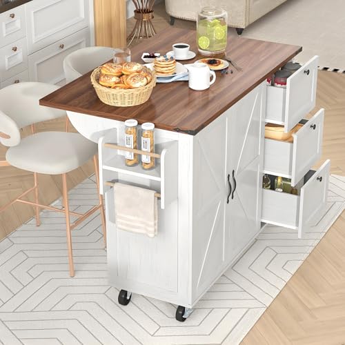 Küchenwagen, Kücheninsel, Servierwagen mit abklappbarer Arbeitsplatte,Küchenschrank, Buffetschrank mit Schublade und Rollen, Esswagen Anrichte,140x45-73x90.5 cm Küchenwagen, Kücheninsel, Servierwagen mit abklappbarer Arbeitsplatte,Küchenschrank, Buffetschrank mit Schublade und Rollen, Esswagen Anrichte,140x45-73x90.5 cm von ZYLDDS