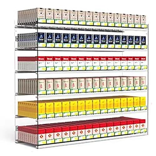 Wandmontierter Convenience Store Zigarettenregal,Acryl transparent Zigarettenständer,automatische Zigarettenetui Pusher Rack,rechteckiger Zigarettenetui-Halter,56x27x95cm von ZYLDDS