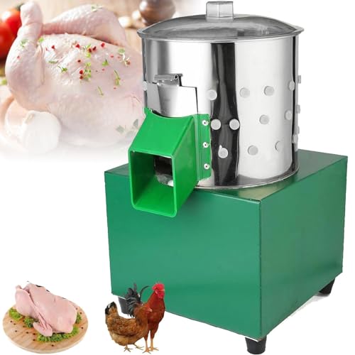 ZYLDDS Hühnerrupfmaschine, Geflügel-Entfederungsmaschine mit 110 Gummifingern, automatische kleine Hühnerrupfmaschine für Geflügel, Hühner, Vögel, Enten, Truthähne, Wachteln und Geflügelschlachtung von ZYLDDS