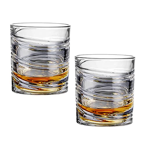 ZYLLZY 2 Stück kreative Whiskeygläser, untere drehbare Kristall-Cocktailglas, 350 ml Bourbon-Gläser, Geschenk für Männer für Tequila, Cocktail, Cognac, Martini, 2 Stück von ZYLLZY