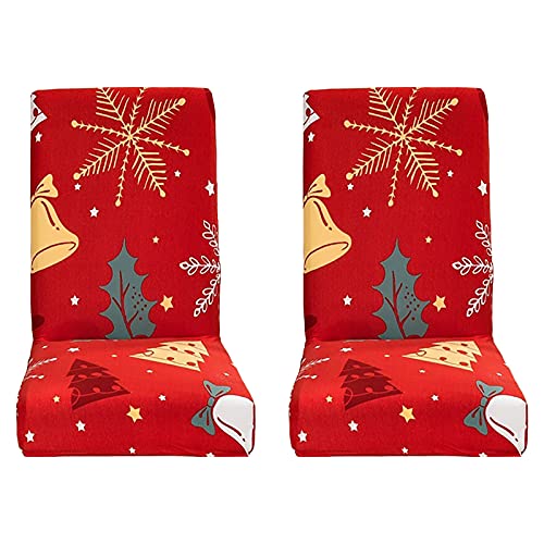 ZYLLZY 40 x 50 cm rote Weihnachtsstuhlbezüge, abnehmbare, waschbare Stuhlschonbezüge für Esszimmer Weihnachtsstuhlhussen Weihnachtsdekoration (Set von 2) von ZYLLZY
