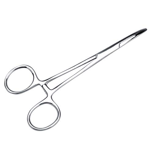 ZYLLZY Ohrhaarpinzette mit Gebogener Spitze, Ohrhaar-Wahing-Klemme für Haustiere, Edelstahl-Ohrhaarpinzette für Haustiere(Large) von ZYLLZY