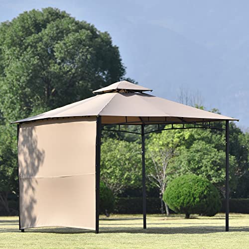 Instant Pavillon-Zelt mit Netz, Überdachung für den Außenbereich, doppelseitige Gartenpavillons für Terrasse, Hof, Garten oder Veranstaltungen im Freien, Grau (Hellbraun) von ZYLOYAL10