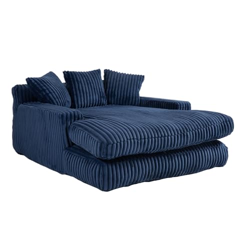 ZYLOYAL10 Cord-Schlafsofa Cloud Couch mit 3 weichen Kissen, bequemes Einzelsitz-Bodensofa für Wohnzimmer Wohnung Büro (Marineblau) von ZYLOYAL10