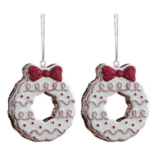 2 Stück ABS Weihnachtsbaum Fenster Hängende Ornament Kuchen Bär Dekor für Häuser Geschäft Festival Dekoration Effiziente Weihnachtsfensterbehänge von ZYMIADOU