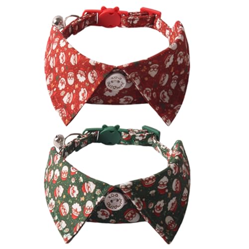 2 x Weihnachts-Katzenhalsband, regulierbar, bequem, für Hunde, Haustierzubehör, bequemes Halsband 2 x Weihnachts-Katzenhalsband, regulierbar, bequem, für Hunde, Haustierzubehör, bequemes Halsband von ZYMIADOU