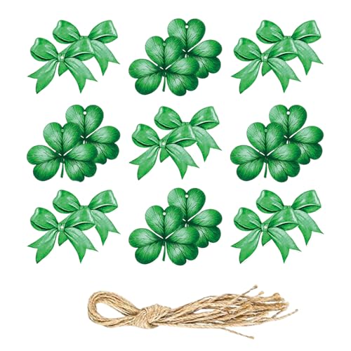 24 Stück Patricks Day Geschenkanhänger Kleeblätter Schleife, hängende Ornamente, Papieretiketten, dekorativ, irisch für Baumdekorationen, Patrick's Day Hänge-Geschenk 24 Stück Patricks Day Geschenkanhänger Kleeblätter Schleife, hängende Ornamente, Papieretiketten, dekorativ, irisch für Baumdekorationen, Patrick's Day Hänge-Geschenk von ZYMIADOU