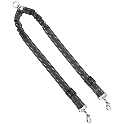 Doppelkopf-Hundeleine für 2 Haustiere, strapazierfähiges Nylon-Wanderseil mit sicheren Metallverschlüssen, ergonomische Leine für Outdoor-Hundeausführung von ZYMIADOU