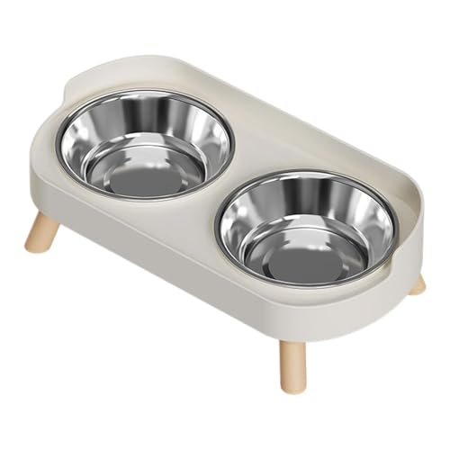 Ergonomischer Hundenapf mit Doppelnapf, spritzwassergeschützt, zum Fressen, helle Farben, rutschfester Futternapf für Katzen Ergonomischer Hundenapf mit Doppelnapf, spritzwassergeschützt, zum Fressen, helle Farben, rutschfester Futternapf für Katzen von ZYMIADOU