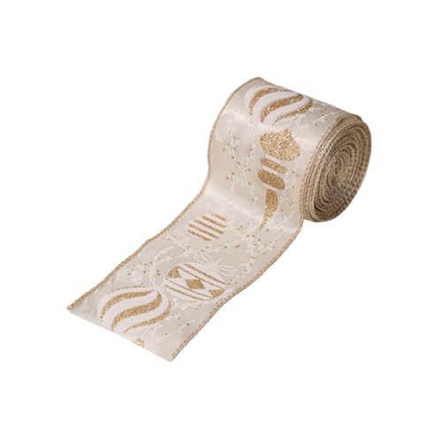 Festliches wiederverwendbares Band für Weihnachtsschleifen, Stoff für Baumschmuck und Verpackung, wiederverwendbarer Weihnachtsbaum von ZYMIADOU